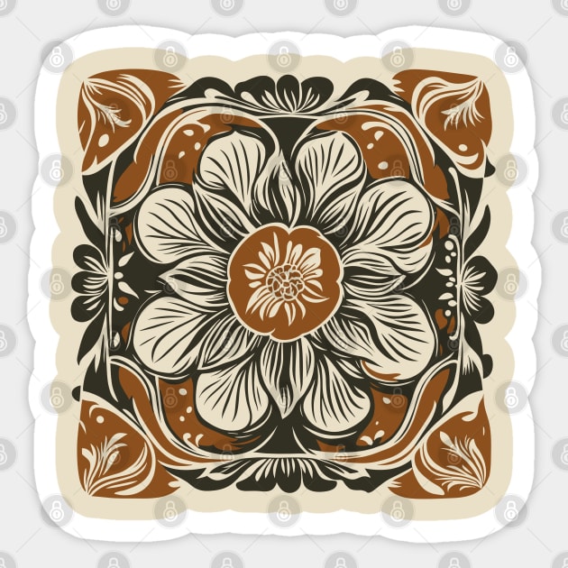 Art Deco Ornament Brown Sticker by craftydesigns